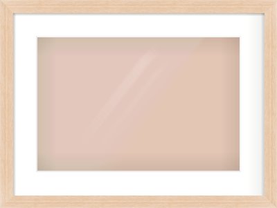 Light Oak Veneer Flat Frame for 45 × 30cm artwork, with Smooth White Single Mount