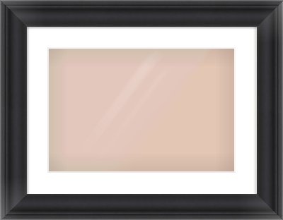Black Scoop Frame for 45 × 30cm artwork, with Smooth White Single Mount