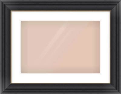 Black/Gold Scoop Frame for 45 × 30cm artwork, with Smooth White Single Mount