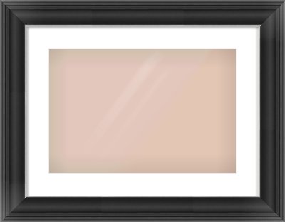 Black/Silver Scoop Frame for 45 × 30cm artwork, with Smooth White Single Mount
