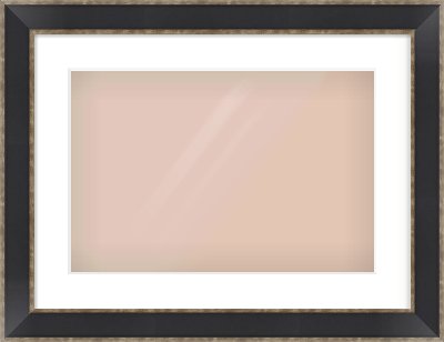 Black & Champagne Silver Bevel Frame for 45 × 30cm artwork, with Smooth White Single Mount