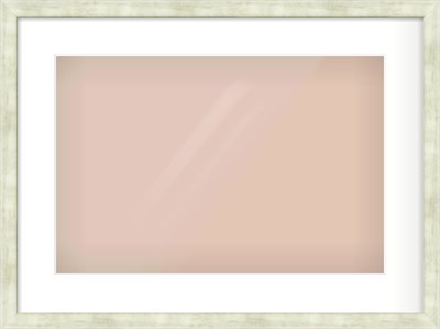 Champagne Flat Frame for 45 × 30cm artwork, with Smooth White Single Mount