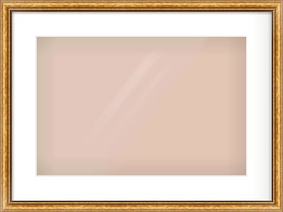 Gold Cushion Frame for 45 × 30cm artwork, with Smooth White Single Mount