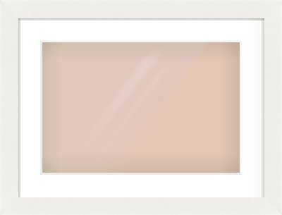 White Flat Frame for 45 × 30cm artwork, with Smooth White Single Mount