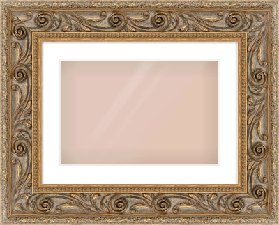 Gold Spoon Frame for 45 × 30cm artwork, with Smooth White Single Mount
