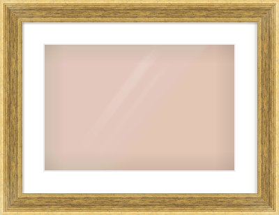 Gold Flat Frame for 45 × 30cm artwork, with Smooth White Single Mount