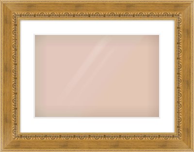 Gold Reverse Frame for 45 × 30cm artwork, with Smooth White Single Mount