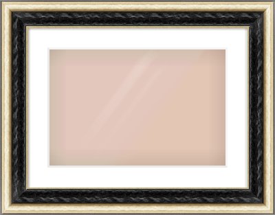 Black & Champagne Silver Spoon Frame for 45 × 30cm artwork, with Smooth White Single Mount