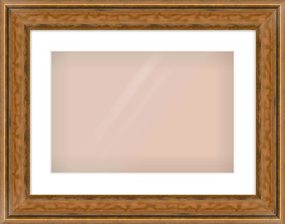 Gold Scoop Frame for 45 × 30cm artwork, with Smooth White Single Mount