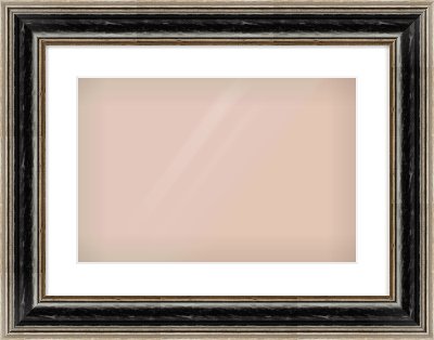 Black & Champagne Silver Spoon Frame for 45 × 30cm artwork, with Smooth White Single Mount