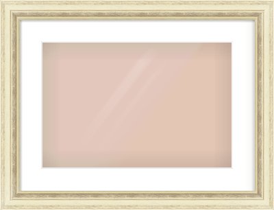 Ivory Distressed Frame for 45 × 30cm artwork, with Smooth White Single Mount
