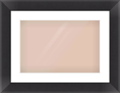 Black Flat Frame for 45 × 30cm artwork, with Smooth White Single Mount