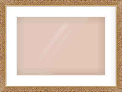 Gold Scoop Frame for 45 × 30cm artwork, with Smooth White Single Mount