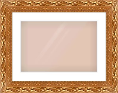 Gold Spoon Frame for 45 × 30cm artwork, with Smooth White Single Mount