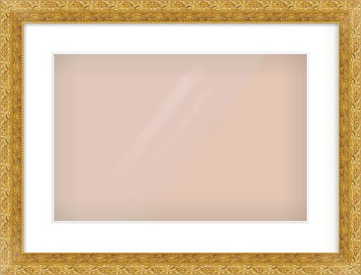 Gold Spoon Frame for 45 × 30cm artwork, with Smooth White Single Mount