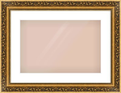 Gold Spoon Frame for 45 × 30cm artwork, with Smooth White Single Mount