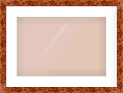 Brown Flat Frame for 45 × 30cm artwork, with Smooth White Single Mount