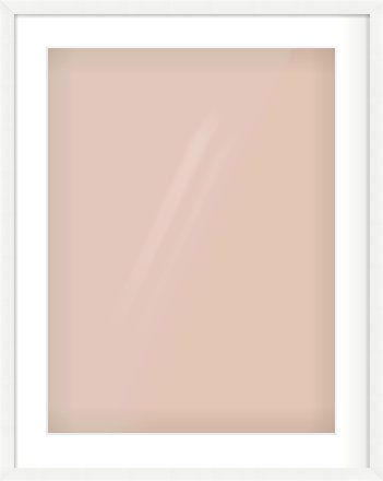 White Wood Grain Flat Frame for 18 × 24in artwork, with Smooth White Single Mount