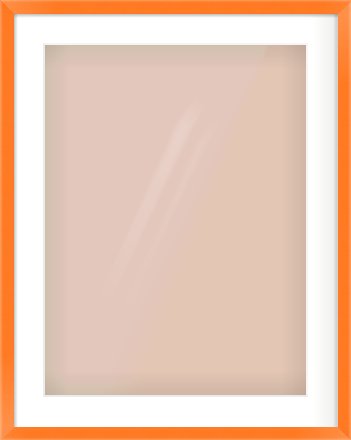 Orange Paint Flat Frame for 18 × 24in artwork, with Smooth White Single Mount