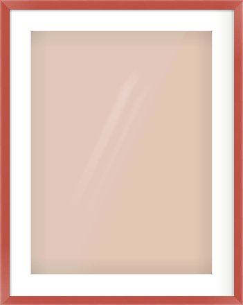 Red Paint Flat Frame for 18 × 24in artwork, with Smooth White Single Mount