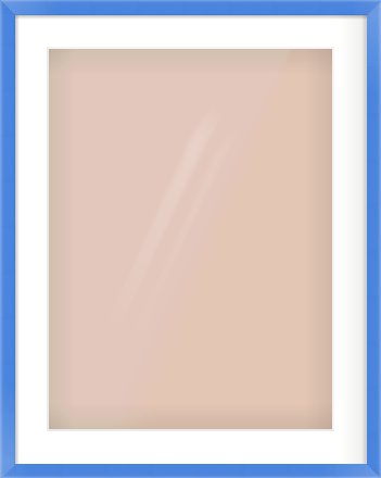 Light Blue Paint Flat Frame for 18 × 24in artwork, with Smooth White Single Mount