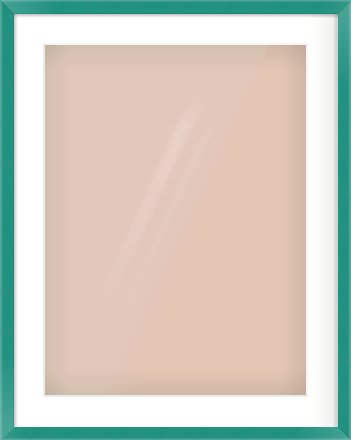 Green Paint Flat Frame for 18 × 24in artwork, with Smooth White Single Mount