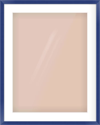 Blue Paint Flat Frame for 18 × 24in artwork, with Smooth White Single Mount