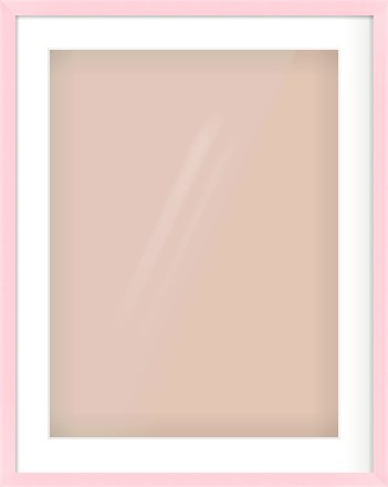 Pink Paint Flat Frame for 18 × 24in artwork, with Smooth White Single Mount