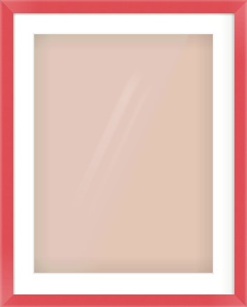 Red Paint Flat Frame for 18 × 24in artwork, with Smooth White Single Mount