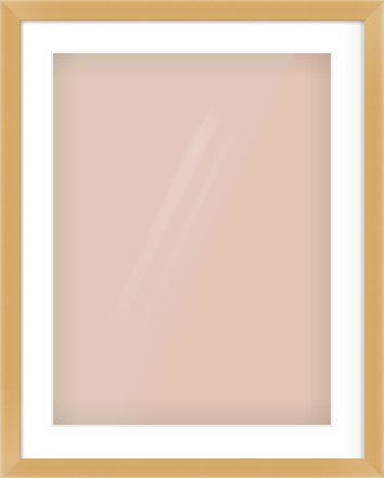 Matte Gold Flat Frame for 18 × 24in artwork, with Smooth White Single Mount
