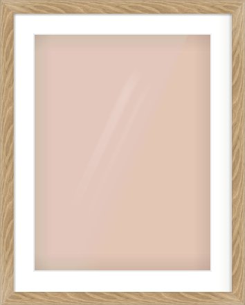 Oak Veneer Flat Frame for 18 × 24in artwork, with Smooth White Single Mount
