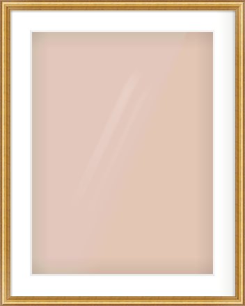 Gold Dome Frame for 18 × 24in artwork, with Smooth White Single Mount
