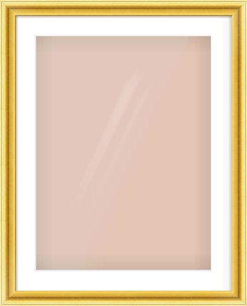 Gold Cushion Frame for 18 × 24in artwork, with Smooth White Single Mount