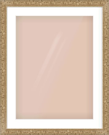 Light Brown Decorative Frame for 18 × 24in artwork, with Smooth White Single Mount