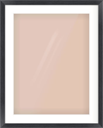 Black Wood Grain Flat Frame for 18 × 24in artwork, with Smooth White Single Mount