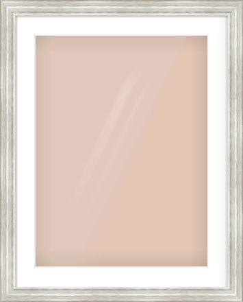 Silver Scoop Frame for 18 × 24in artwork, with Smooth White Single Mount