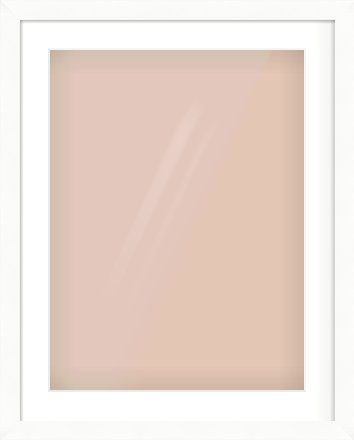 White Bevel Frame for 18 × 24in artwork, with Smooth White Single Mount