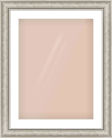 Silver Scoop Frame for 18 × 24in artwork, with Smooth White Single Mount