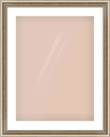 Silver Cushion Frame for 18 × 24in artwork, with Smooth White Single Mount