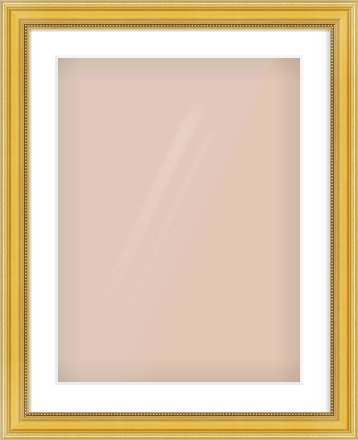 Gold Spoon Frame for 18 × 24in artwork, with Smooth White Single Mount