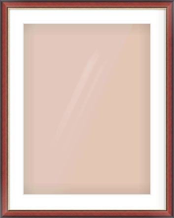 Brown Cushion Frame for 18 × 24in artwork, with Smooth White Single Mount