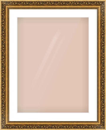 Gold Spoon Frame for 18 × 24in artwork, with Smooth White Single Mount