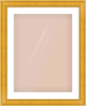Gold Spoon Frame for 18 × 24in artwork, with Smooth White Single Mount