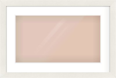White Flat Frame for 48 × 27cm artwork, with Smooth White Single Mount
