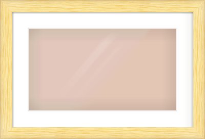 Natural Wood Cushion Frame for 480 × 270mm artwork, with Smooth White Single Mount