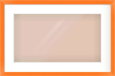Orange Paint Flat Frame for 480 × 270mm artwork, with Smooth White Single Mount
