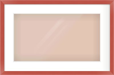 Red Paint Flat Frame for 480 × 270mm artwork, with Smooth White Single Mount
