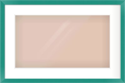 Green Paint Flat Frame for 480 × 270mm artwork, with Smooth White Single Mount