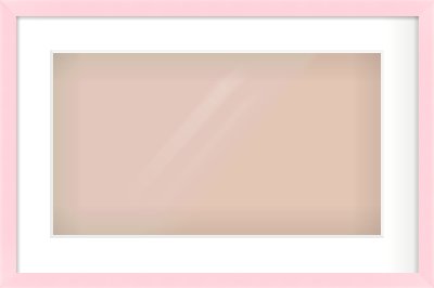 Pink Paint Flat Frame for 480 × 270mm artwork, with Smooth White Single Mount