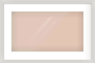 Silver Flat Frame for 480 × 270mm artwork, with Smooth White Single Mount
